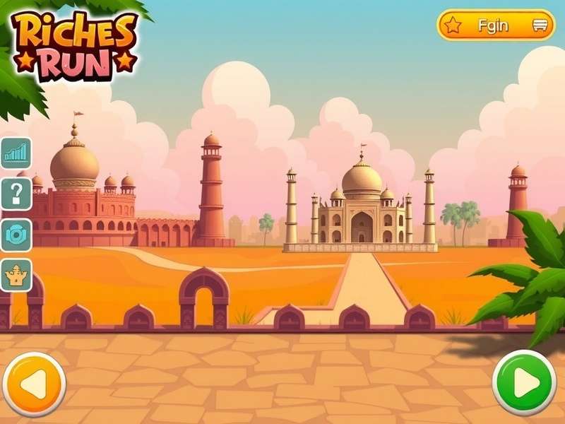 Riches Run India gameplay screenshot showing Indian landscapes